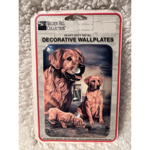METAL‎ LIGHT PLATE SWITCH WALL COVERS GOLDEN RETRIEVER DOG PUPPY - Picture 1 of 1